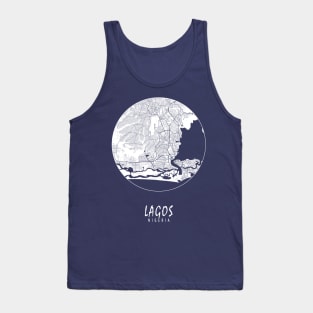 Lagos, Nigeria City Map - Full Moon Tank Top